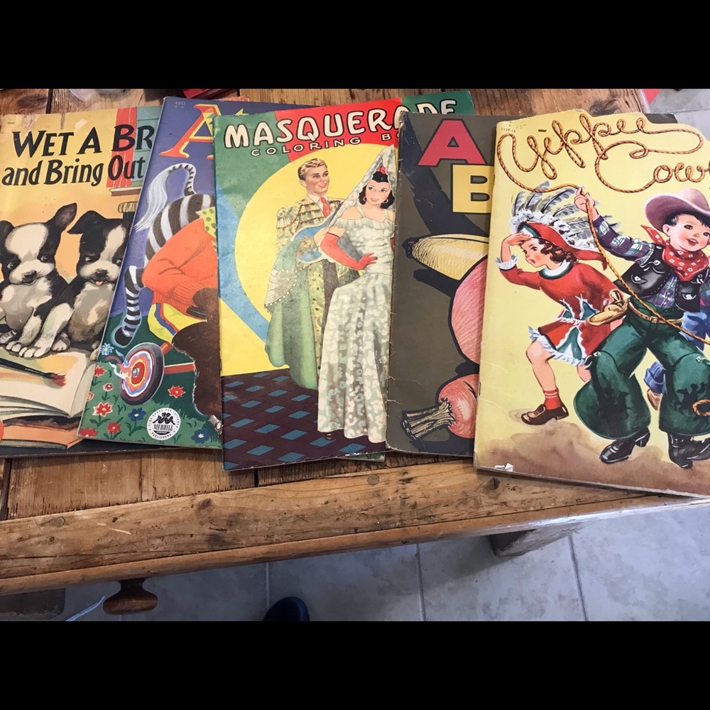 Vintage children’s coloring books